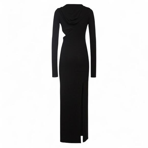 NWT Versace Runway Black Maxi Dress IT 38 US 2 Hooded Cut Out $3,475 - Picture 6 of 16